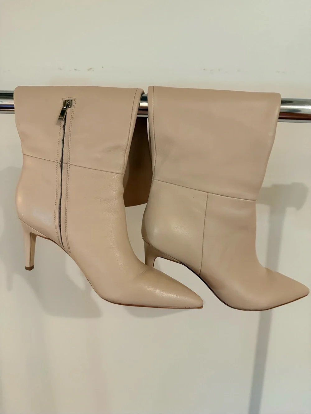 Marc Fisher Blush Beige Over-the-Knee Pointed Toe Boots